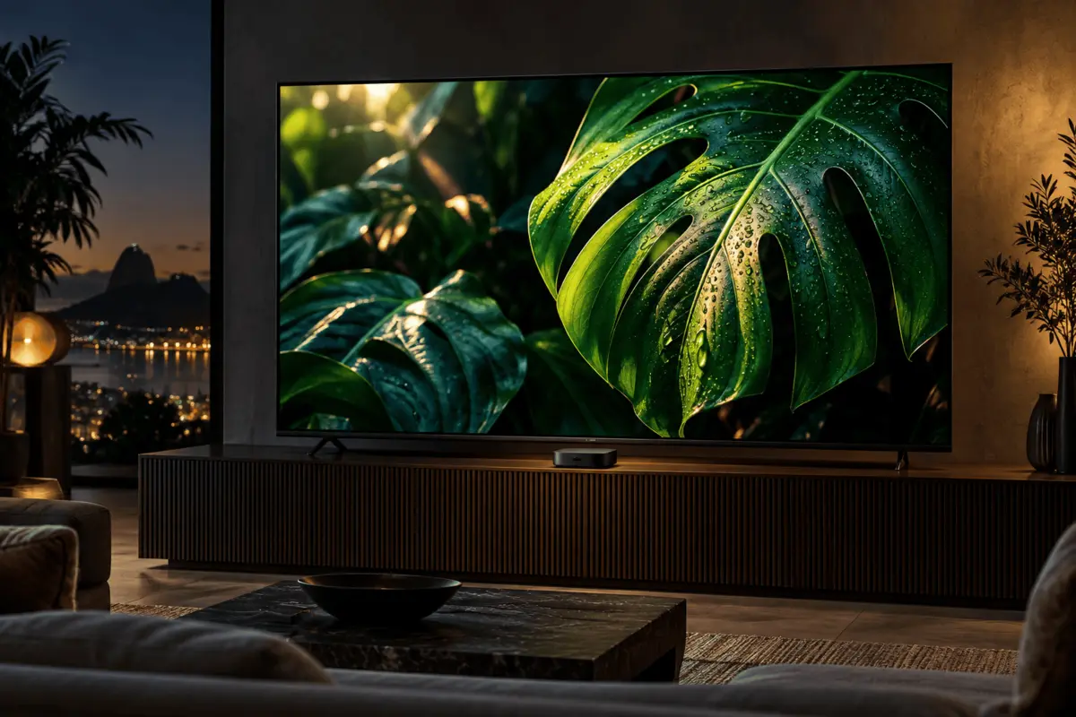 Smart TV a mostrar cores e detalhe de imagem HDR em 4K